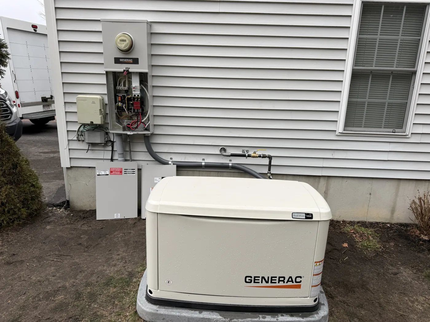Generac standby generator installed at a Brockton MA home before storm season